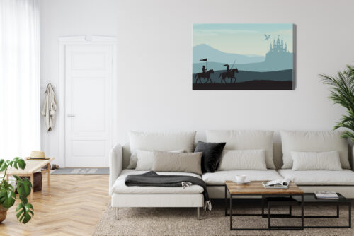 Obraz na płótnie Rycerze i zamek  Premium Canvas - obrazek 6