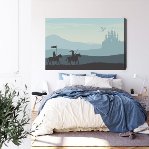 Obraz na płótnie Rycerze i zamek  Premium Canvas - obrazek 3