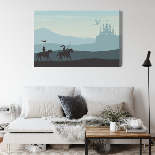 Obraz na płótnie Rycerze i zamek  Premium Canvas - obrazek 4
