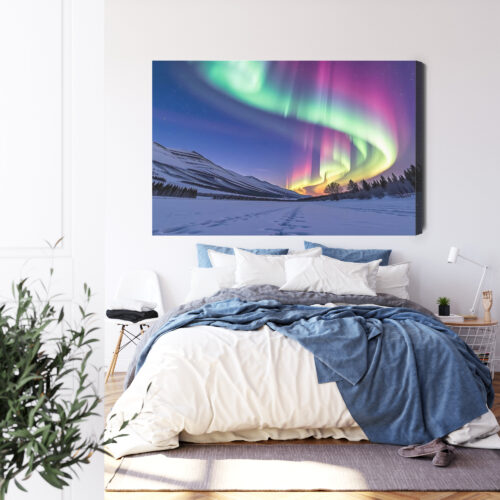 Obraz na płótnie Zorza polarna  Premium Canvas - obrazek 3