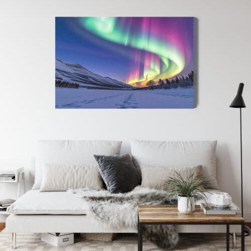 Obraz na płótnie Zorza polarna  Premium Canvas - obrazek 4