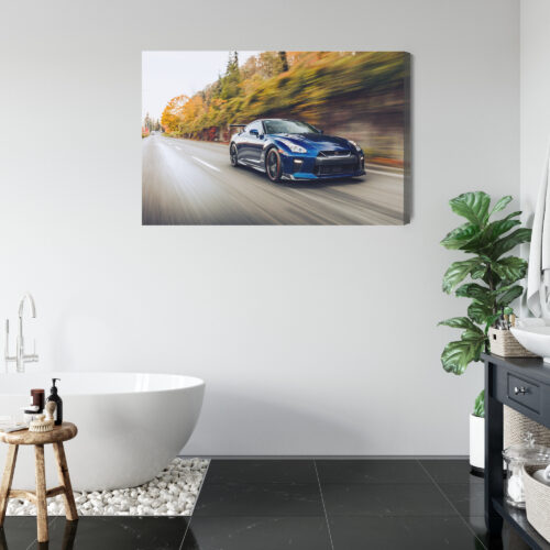 Obraz na płótnie Nissan GT-R w ruchu Motoryzacja Dynamiczna Premium Canvas - obrazek 5