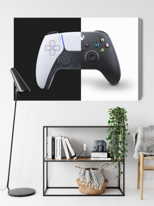 Obraz na płótnie Kontrolery PS5 i Xbox Kontrastowa grafika Premium Canvas - obrazek 9