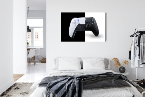 Obraz na płótnie Kontrolery PS5 i Xbox Kontrastowa grafika Premium Canvas - obrazek 7