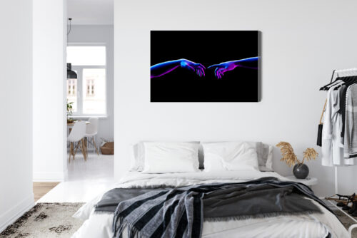 Obraz na płótnie Dłonie w neonowym stylu Futurystyczna sztuka Premium Canvas - obrazek 7