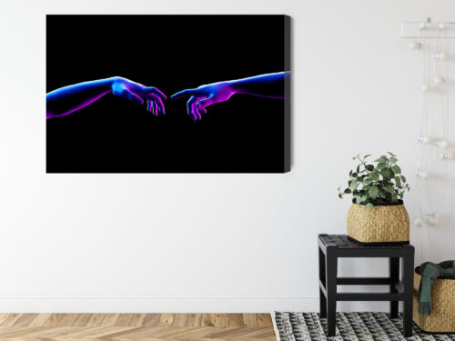 Obraz na płótnie Dłonie w neonowym stylu Futurystyczna sztuka Premium Canvas - obrazek 8