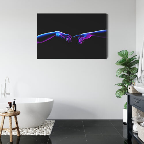 Obraz na płótnie Dłonie w neonowym stylu Futurystyczna sztuka Premium Canvas - obrazek 5