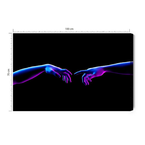 Obraz na płótnie Dłonie w neonowym stylu Futurystyczna sztuka Premium Canvas