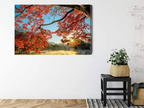 Obraz na płótnie Jesień w Japonii Natura Świątynia wśród klonów  Premium Canvas - obrazek 8