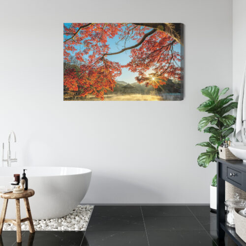 Obraz na płótnie Jesień w Japonii Natura Świątynia wśród klonów  Premium Canvas - obrazek 5