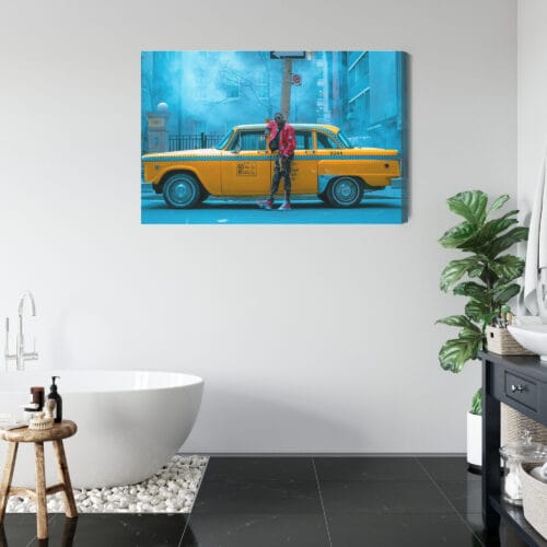 Obraz na płótnie Nowojorskie taxi Ulica Miejski klimat  Premium Canvas - obrazek 5