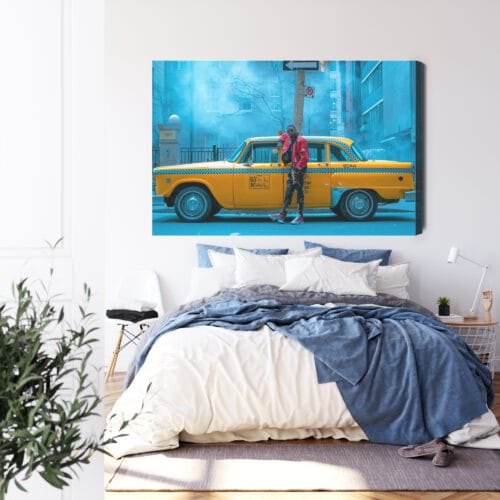Obraz na płótnie Nowojorskie taxi Ulica Miejski klimat  Premium Canvas - obrazek 3