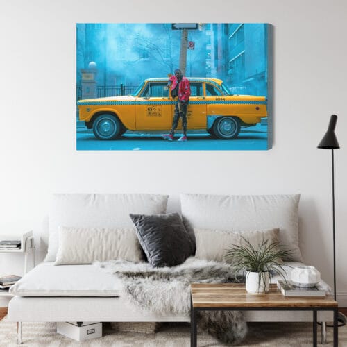 Obraz na płótnie Nowojorskie taxi Ulica Miejski klimat  Premium Canvas - obrazek 4