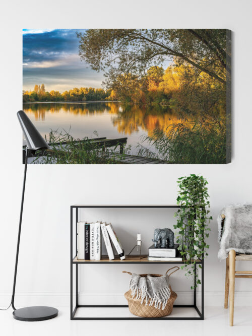 Obraz na płótnie Jesienne jezioro Natura Spokojny pejzaż  Premium Canvas - obrazek 9