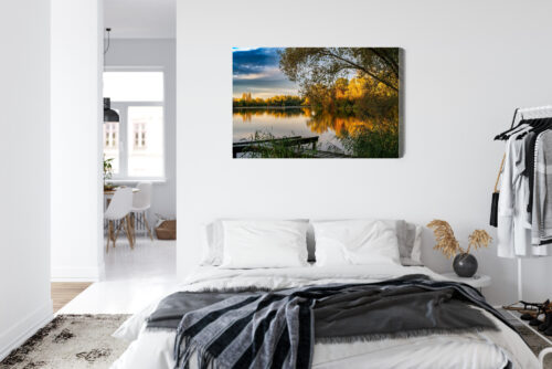 Obraz na płótnie Jesienne jezioro Natura Spokojny pejzaż  Premium Canvas - obrazek 7