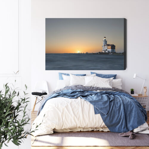 Obraz na płótnie Natura Latarnia o zachodzie Premium Canvas - obrazek 3