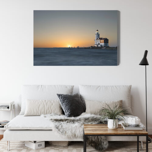 Obraz na płótnie Natura Latarnia o zachodzie Premium Canvas - obrazek 4