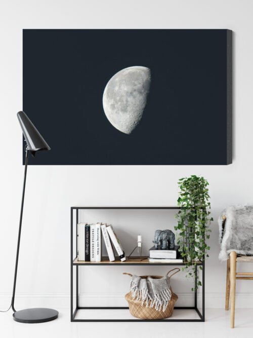 Obraz na płótnie Księżyc na czarnym niebie Astronomia Minimalizm  Premium Canvas - obrazek 9