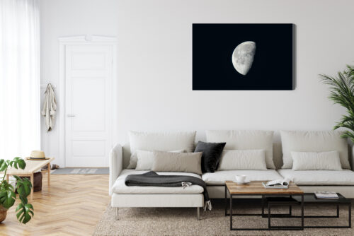 Obraz na płótnie Księżyc na czarnym niebie Astronomia Minimalizm  Premium Canvas - obrazek 6