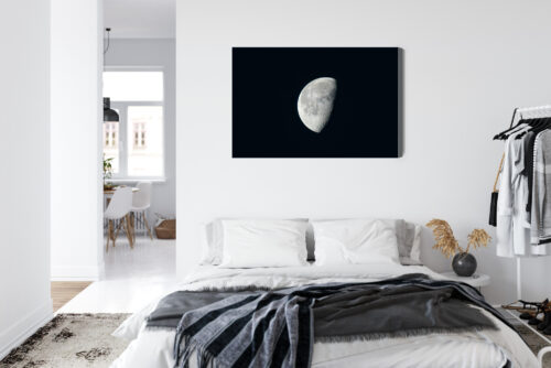 Obraz na płótnie Księżyc na czarnym niebie Astronomia Minimalizm  Premium Canvas - obrazek 7