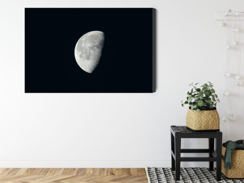 Obraz na płótnie Księżyc na czarnym niebie Astronomia Minimalizm  Premium Canvas - obrazek 8