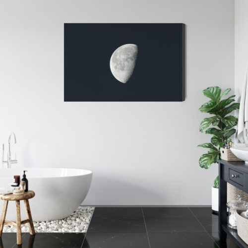Obraz na płótnie Księżyc na czarnym niebie Astronomia Minimalizm  Premium Canvas - obrazek 5