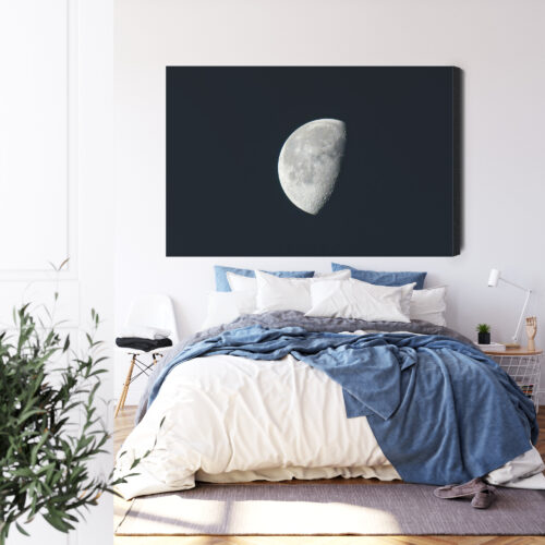 Obraz na płótnie Księżyc na czarnym niebie Astronomia Minimalizm  Premium Canvas - obrazek 3