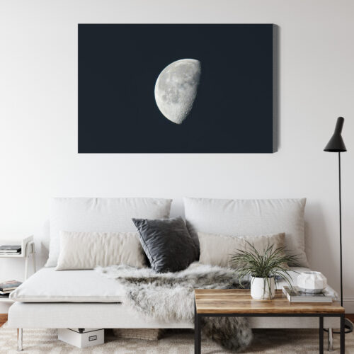 Obraz na płótnie Księżyc na czarnym niebie Astronomia Minimalizm  Premium Canvas - obrazek 4