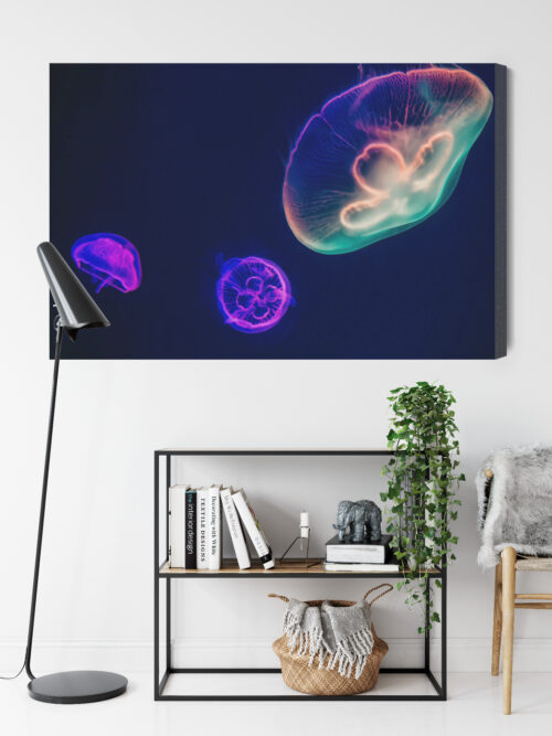Obraz na płótnie Meduzy w neonowym świetle Nowoczesna fotografia Premium Canvas - obrazek 9