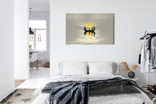 Obraz na płótnie Wędkarze o zmierzchu Minimalizm i spokój Premium Canvas - obrazek 7