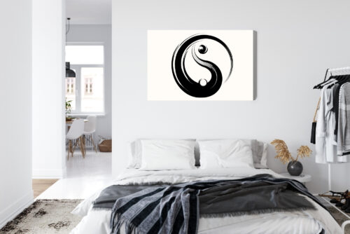 Obraz na płótnie Yin Yang Minimalistyczny czarno-biały symbol  Premium Canvas - obrazek 7