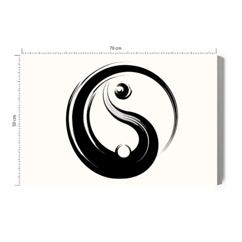 Obraz na płótnie Yin Yang Minimalistyczny czarno-biały symbol  Premium Canvas