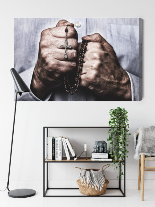 Obraz na płótnie Modlitwa z różańcem Symbol wiary i skupienia  Premium Canvas - obrazek 9