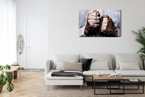 Obraz na płótnie Modlitwa z różańcem Symbol wiary i skupienia  Premium Canvas - obrazek 6