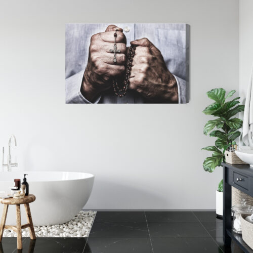 Obraz na płótnie Modlitwa z różańcem Symbol wiary i skupienia  Premium Canvas - obrazek 5