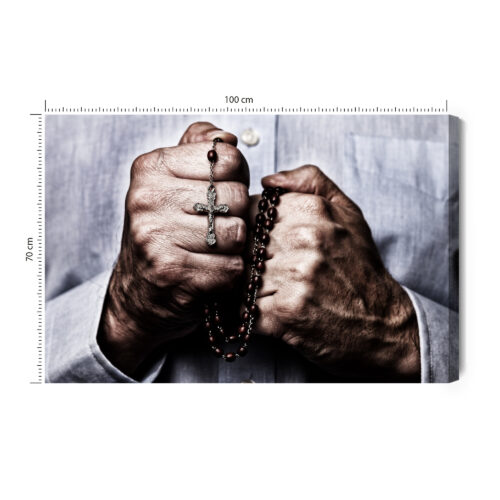 Obraz na płótnie Modlitwa z różańcem Symbol wiary i skupienia  Premium Canvas