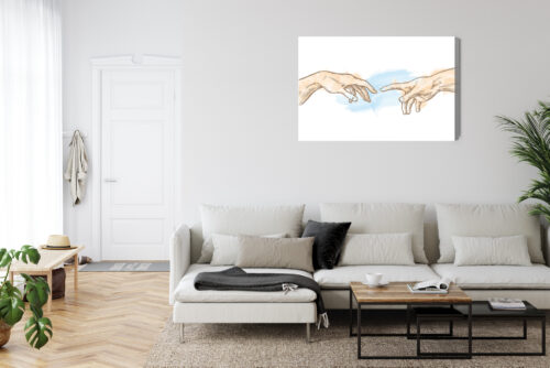 Obraz na płótnie Dłonie Stworzenia Rysunek minimalizm  Premium Canvas - obrazek 6