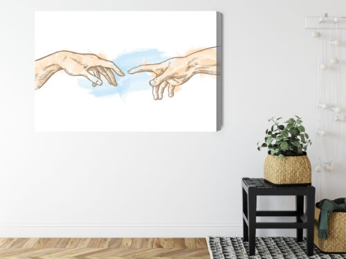 Obraz na płótnie Dłonie Stworzenia Rysunek minimalizm  Premium Canvas - obrazek 8