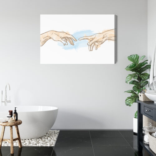 Obraz na płótnie Dłonie Stworzenia Rysunek minimalizm  Premium Canvas - obrazek 5