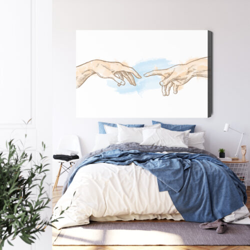 Obraz na płótnie Dłonie Stworzenia Rysunek minimalizm  Premium Canvas - obrazek 3