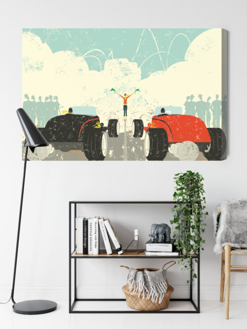 Obraz na płótnie Wyścig uliczny Hot Rod Retro Styl vintage  Premium Canvas - obrazek 9