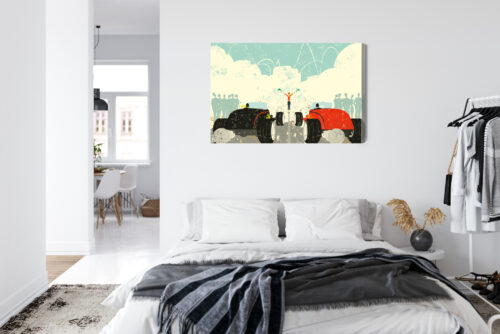 Obraz na płótnie Wyścig uliczny Hot Rod Retro Styl vintage  Premium Canvas - obrazek 7