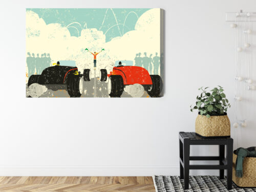 Obraz na płótnie Wyścig uliczny Hot Rod Retro Styl vintage  Premium Canvas - obrazek 8