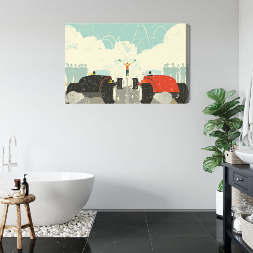 Obraz na płótnie Wyścig uliczny Hot Rod Retro Styl vintage  Premium Canvas - obrazek 5