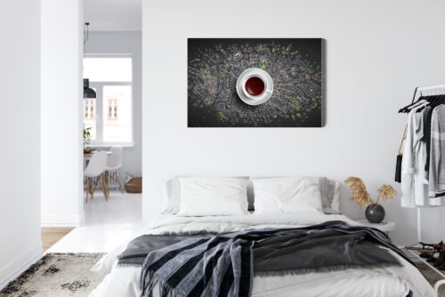 Obraz na płótnie Filiżanka kawy Styl doodle kredowy szkic  Premium Canvas - obrazek 7