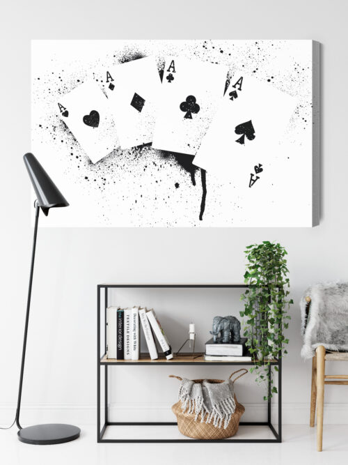 Obraz na płótnie Asy w farbie street art czarno-biały kontrast  Premium Canvas - obrazek 9