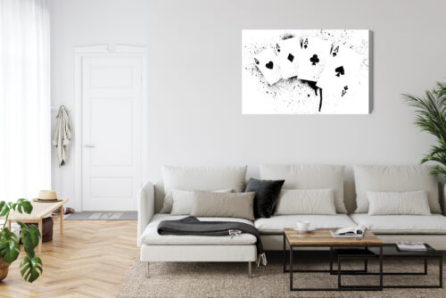 Obraz na płótnie Asy w farbie street art czarno-biały kontrast  Premium Canvas - obrazek 6