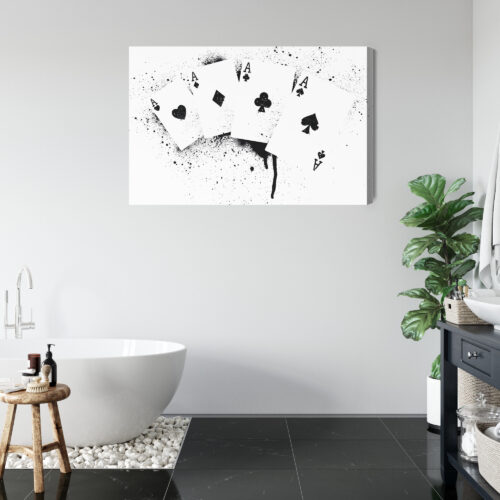 Obraz na płótnie Asy w farbie street art czarno-biały kontrast  Premium Canvas - obrazek 5