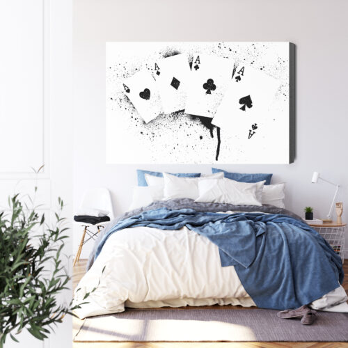 Obraz na płótnie Asy w farbie street art czarno-biały kontrast  Premium Canvas - obrazek 3