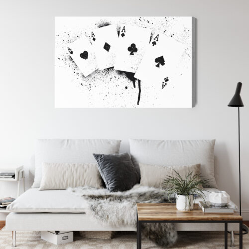 Obraz na płótnie Asy w farbie street art czarno-biały kontrast  Premium Canvas - obrazek 4